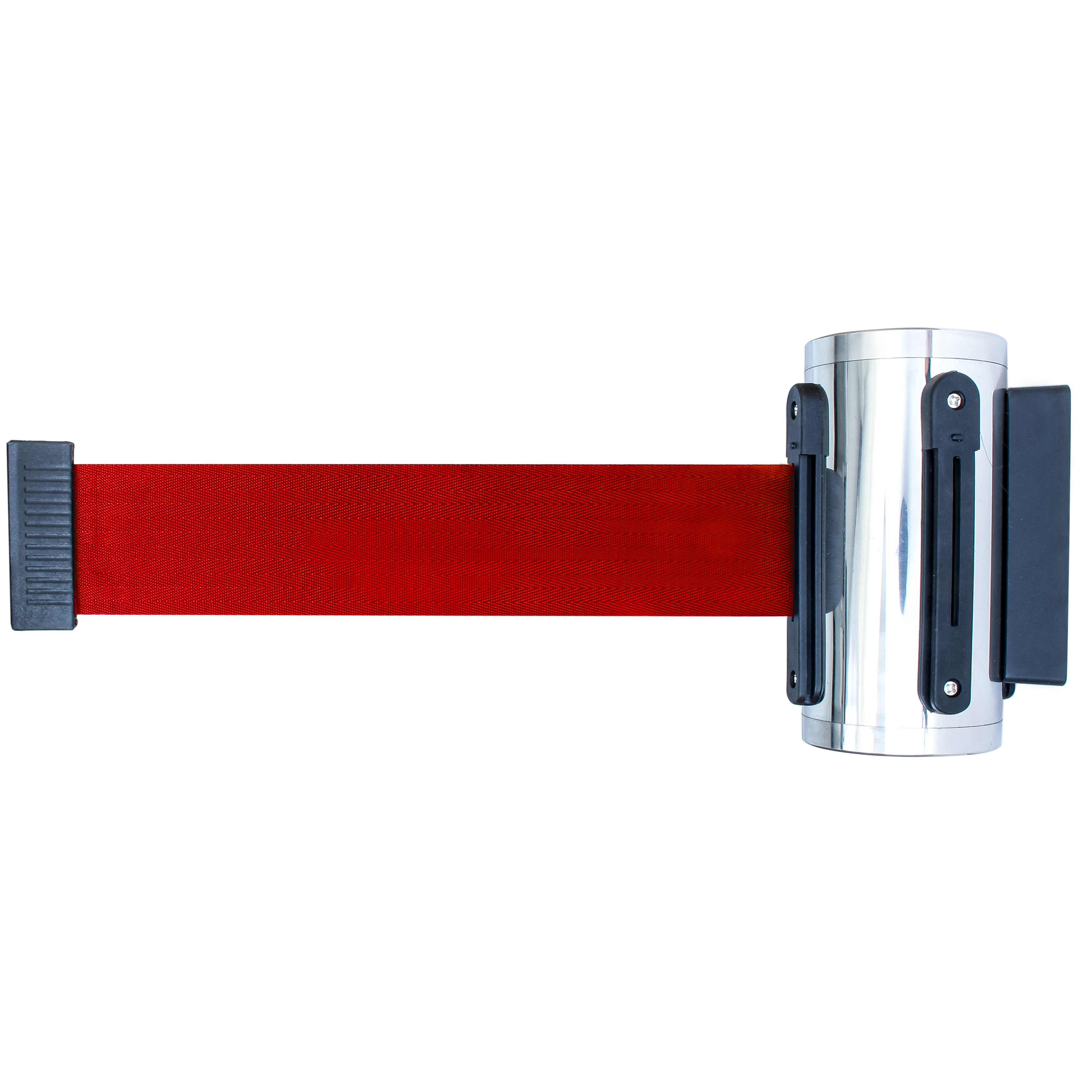 Muursysteem chroom met rood trekband - Magnetisch - 3m