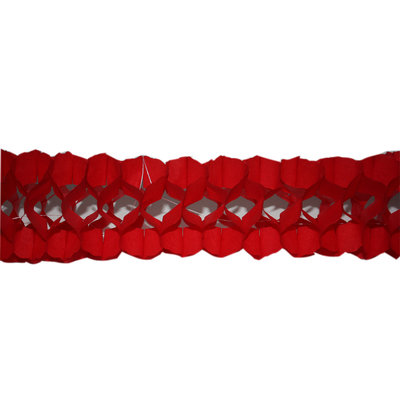 Rode papieren slinger - 6 meter
