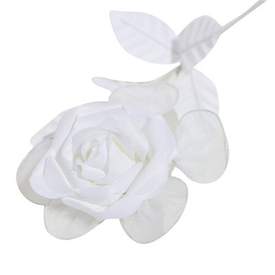 Witte rozen - 5 stuks  - Lange steel - Kunstbloemen