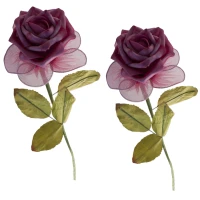 Kunstbloem roos Fuchsia