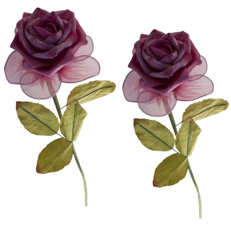 Kunstbloem roos Fuchsia