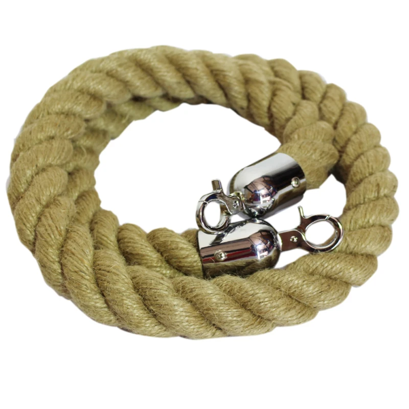 Natuurtouw afzetkoord chrome 40 mm