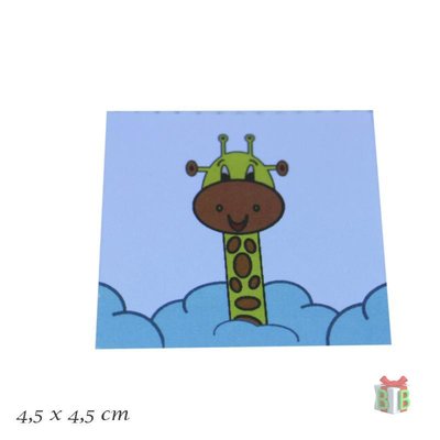 Bedrukt mini kaartje -  Met eigen tekst - Giraffe - Vierkant kaartje
