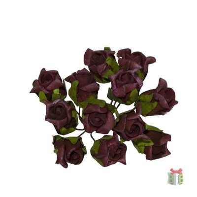 Donkerrode mini roosjes -Decoratie voor bedankjes -36 stuks