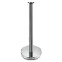 Chroom of zilveren afzetpaaltje met een platte voet en een platte kop