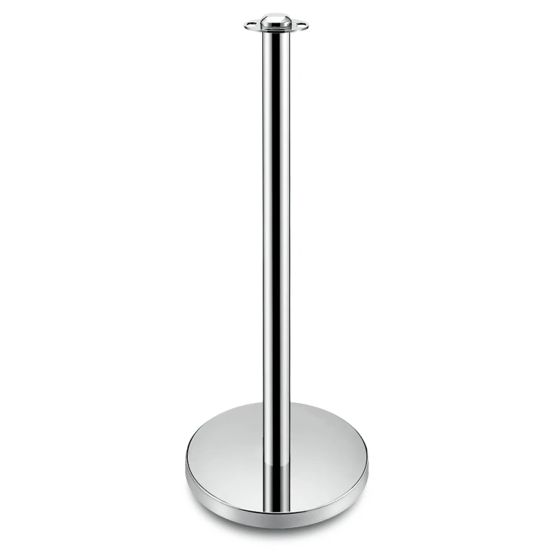 Chroom of zilveren afzetpaaltje met een platte voet en een platte kop