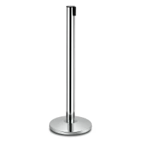 Aluminium luxe afzetpaal trekband zwart