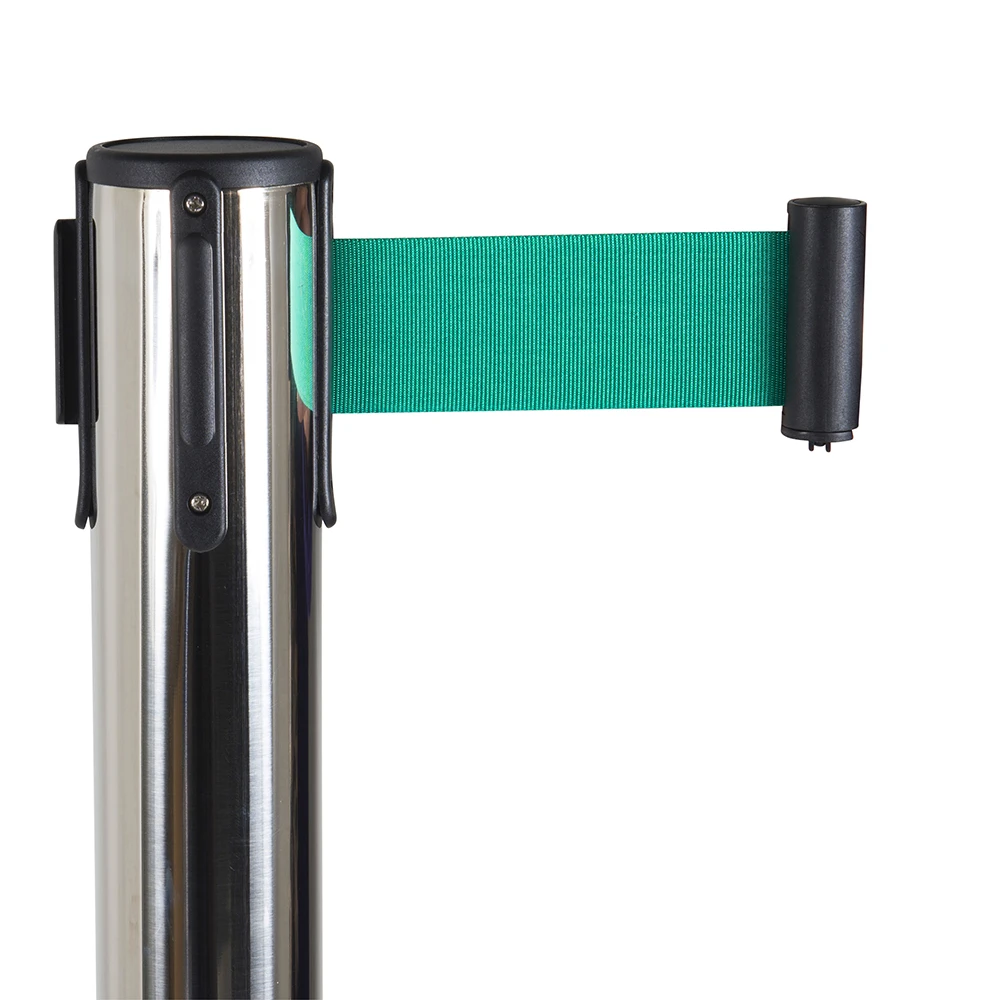 Afzetpaal chroom met groen trekband - 11 kg
