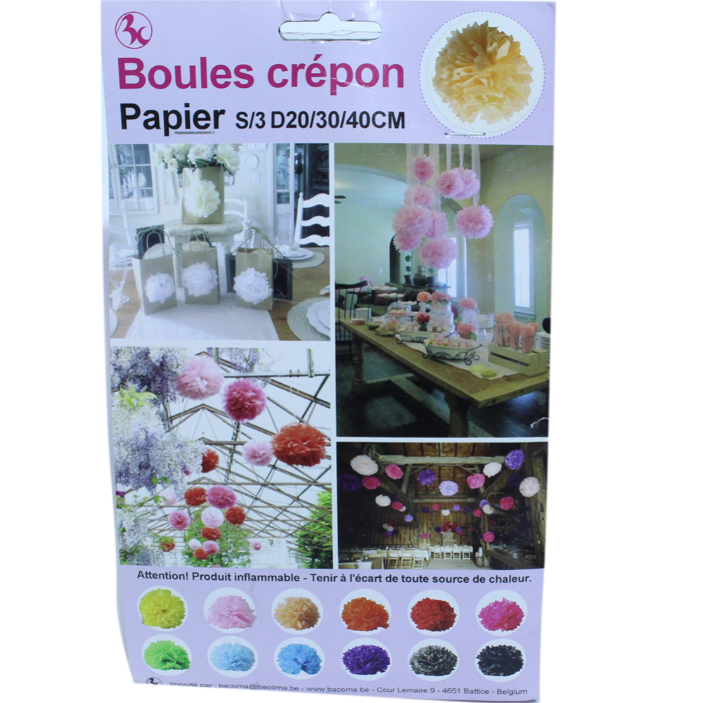 Winkelraamdecoratie Boules Crepon zalm Winkelraamdecoratie Boules Crepon zalm