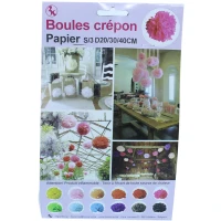 Raamdecoratie Boules Crepon Fuchsia 