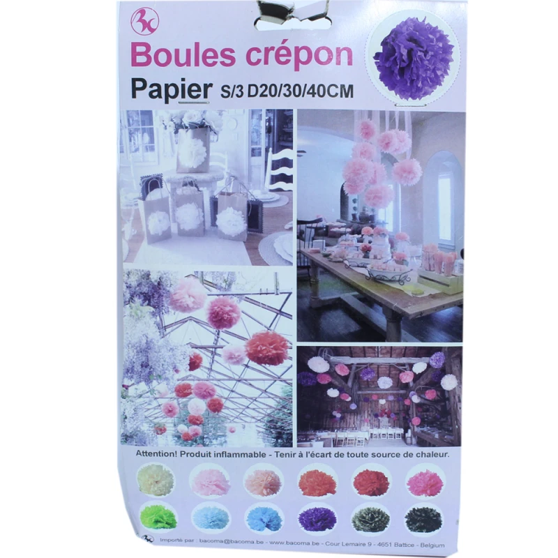 Winkeldecoratie Boules Crepon paars