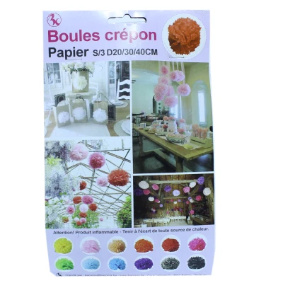 Deco pompon - Set pompon per 3 stuks - Zalm