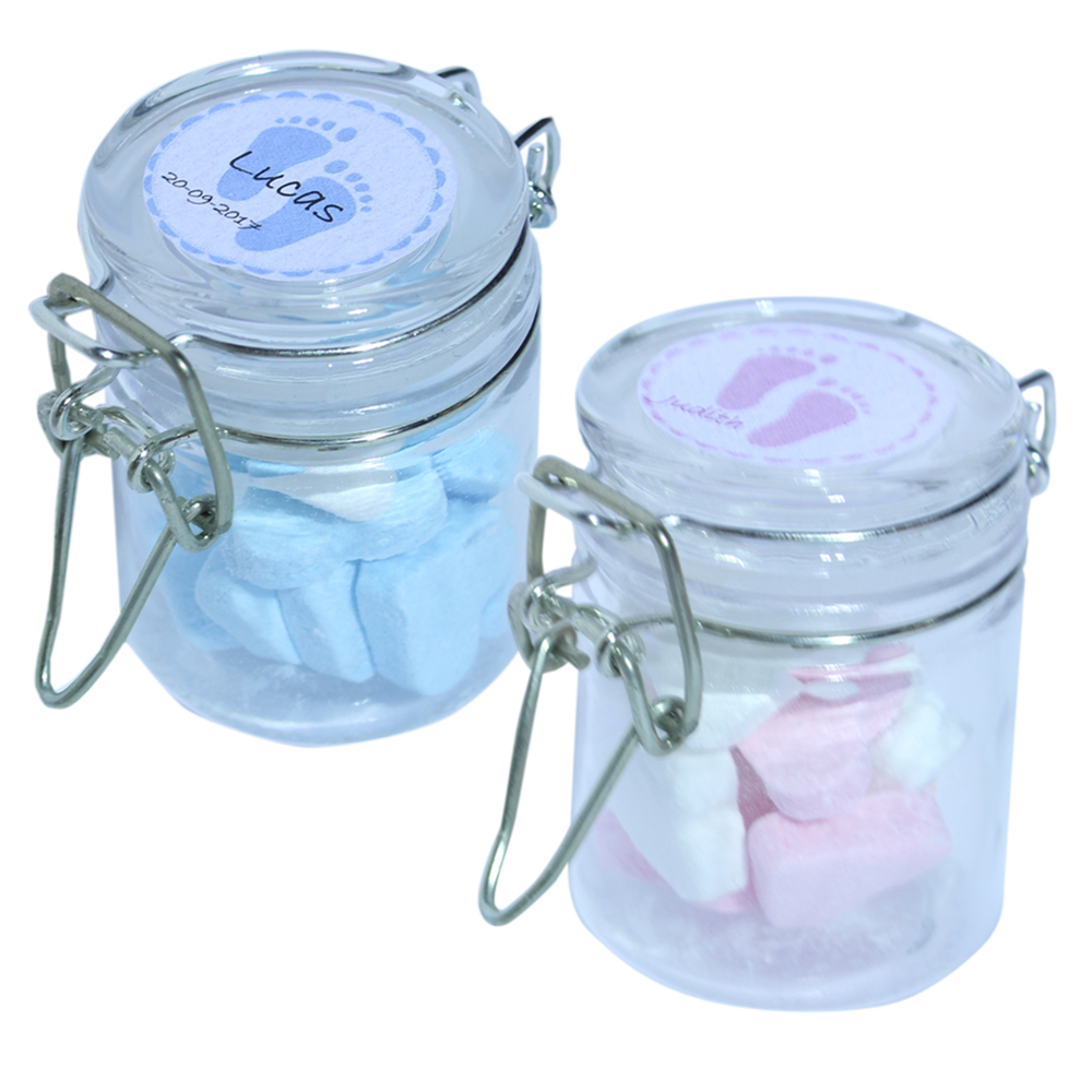 Wekpotje bedankje roze en blauw Wekpotje bedankje roze en blauw