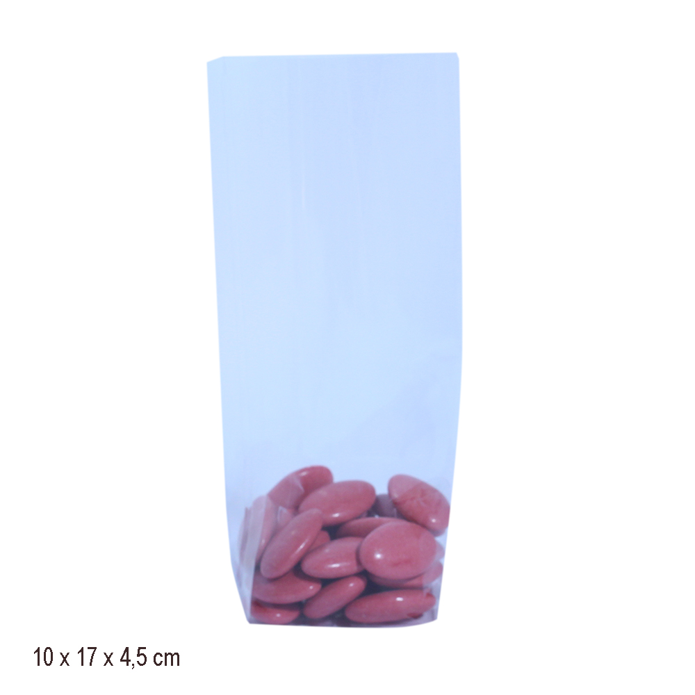Cellofaan zakje 10 x 17 x 4,5 cm kruisbodem Cellofaan zakje 10 x 17 x 4,5 cm kruisbodem