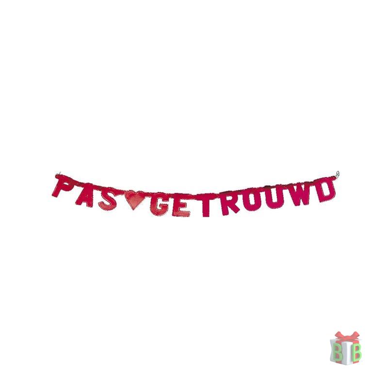 Wenslijn - Pas Getrouwd - Metallic  Rood 