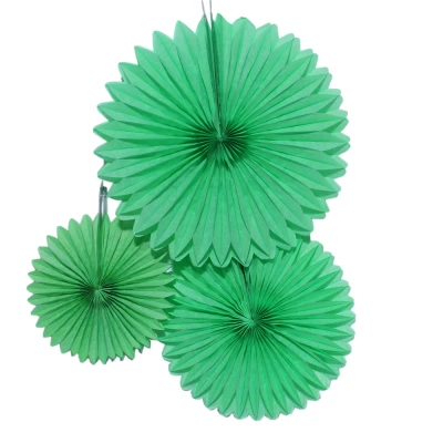 Honeycomb waaiers mintgroen - 3 stuks