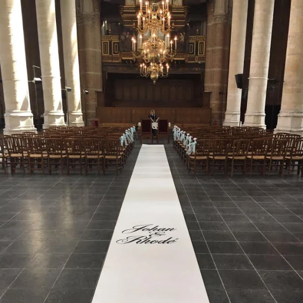 Witte loper voor bruiloft