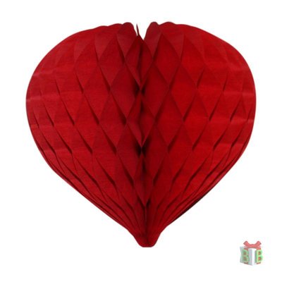 Decoratie hart rood 21 cm