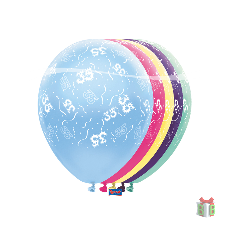 Ballonnen met opdruk "35" - 30 cm - 5 stuks