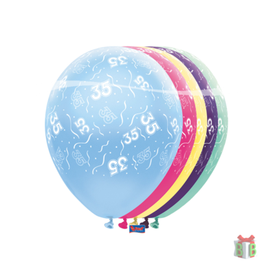 Ballonnen met opdruk "35" - 30 cm - 5 stuks
