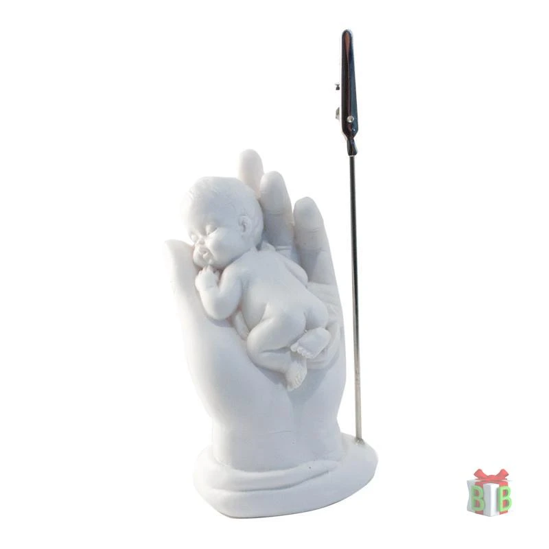 Baby in hand met foto clip