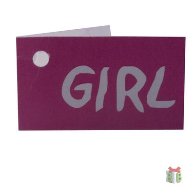 Bedrukt mini kaartjes - Met eigen tekst - Girl - Roze 