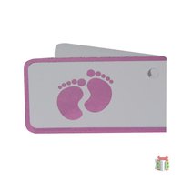 Minikaartjes roze voetjes