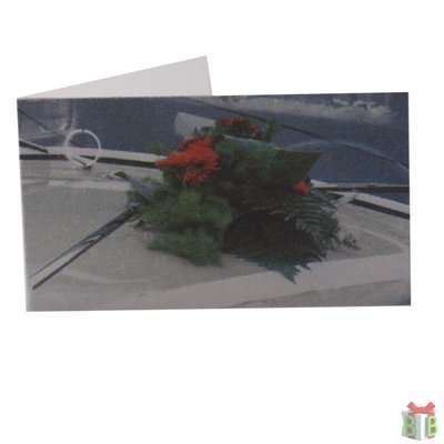 Bedrukt mini kaartje - Met eigen tekst - Met  rode rozen