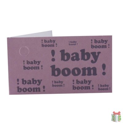 Bedrukt mini kaartjes - Met eigen tekst - Baby boom - Roze 