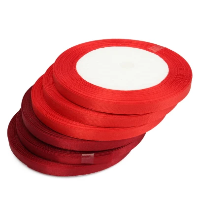 Satijn lint - rood - 6mm x  lengte  50 meter