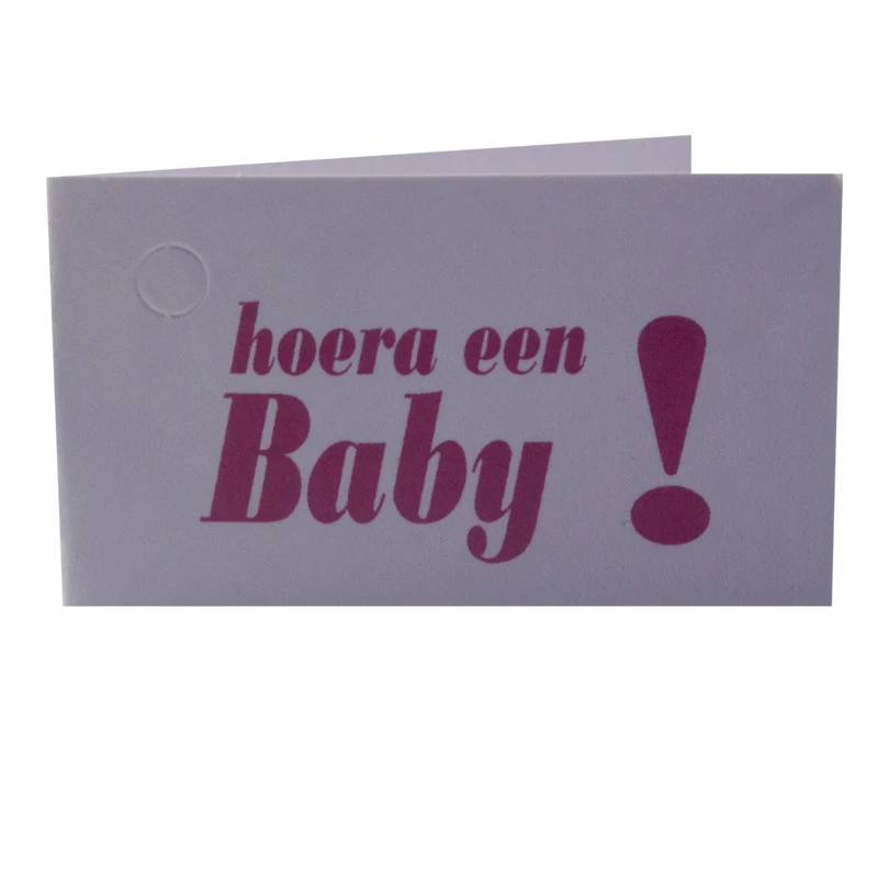 Minikaartje roze Hoera een baby