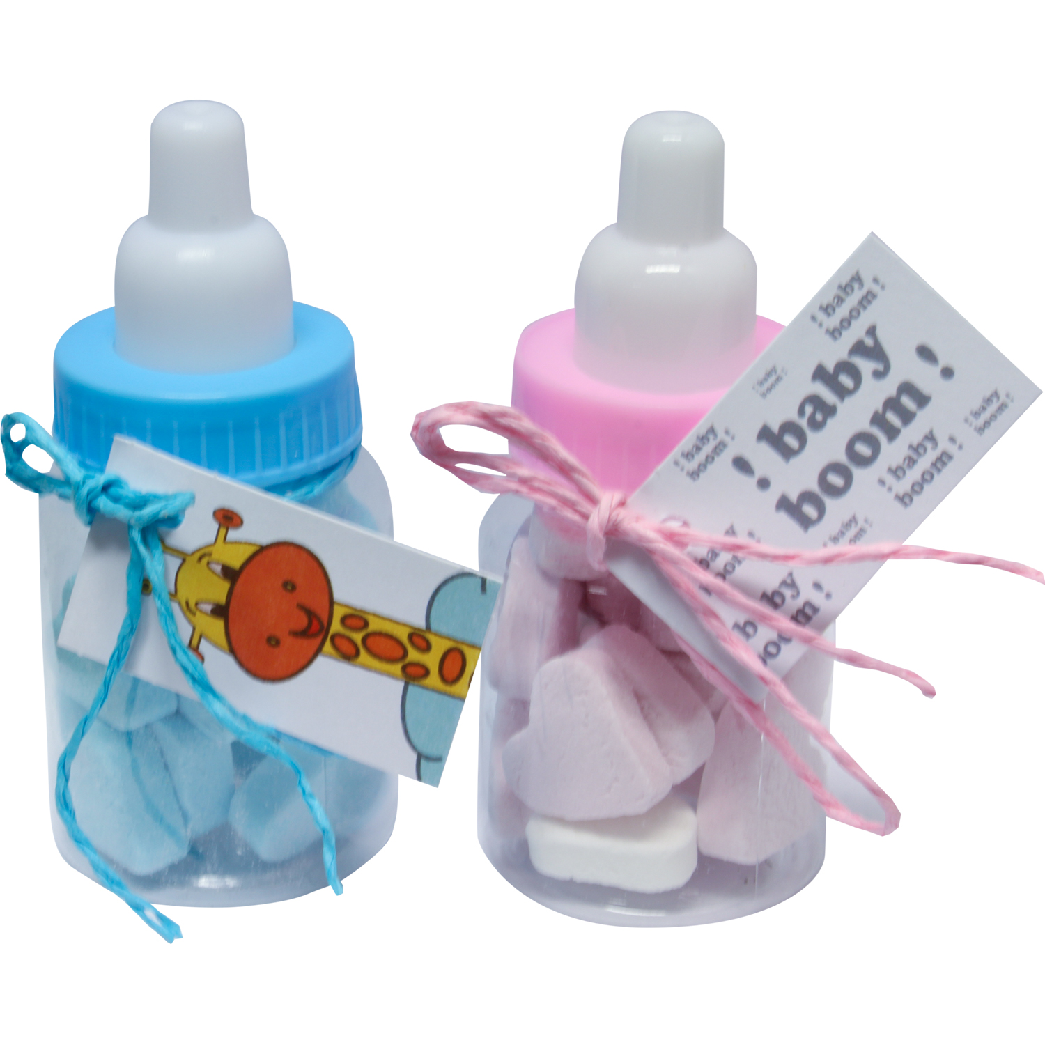 Papflesjes - Roze of blauw - Om zelf te vullen - 50 stuks