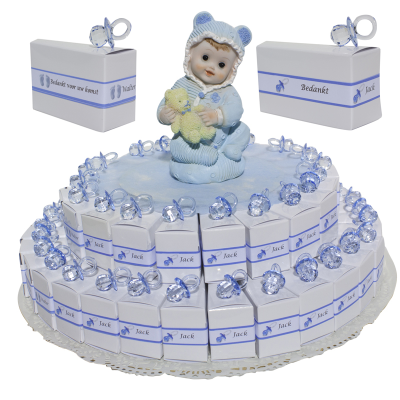 TAART blauw speen label speen