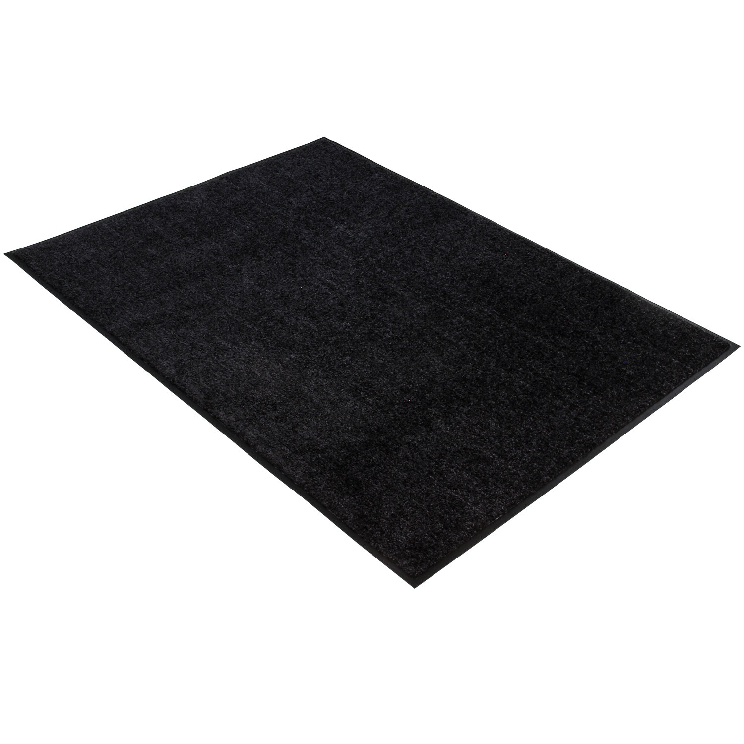 Droogloopmat  - Zwart/Antraciet - 90 x 150 cm - Rubberen onderrug - 1,5 cm rand - Wash & Clean