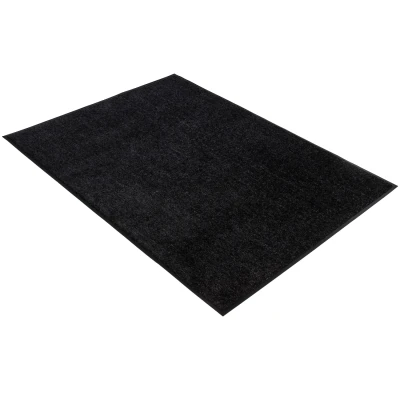 Droogloopmat - Zwart/Antraciet - 120 x 180 cm - Rubberen onderrug - 1,5 cm rand - Wash & Clean