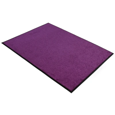 Droogloopmat - Paars - 90 x 120 cm - Rubberen onderrug - 1,5 cm rand -  Wash & Clean