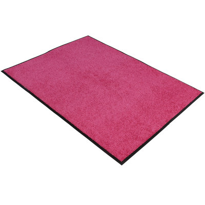 Droogloopmat - Roze - 90 x 150 cm - Rubberen onderrug - 1,5 cm rand - Wash & Clean