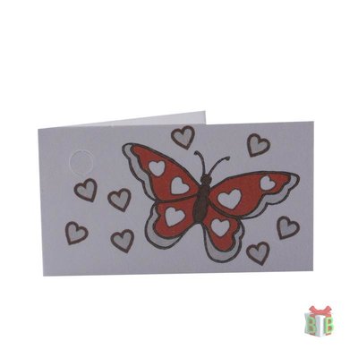 Mini kaartjes vlinders rood