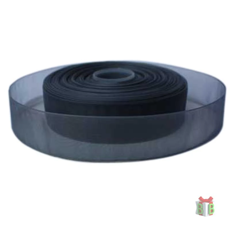 Grijs organza lint 25 mm