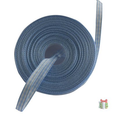 Geruit blauw lint