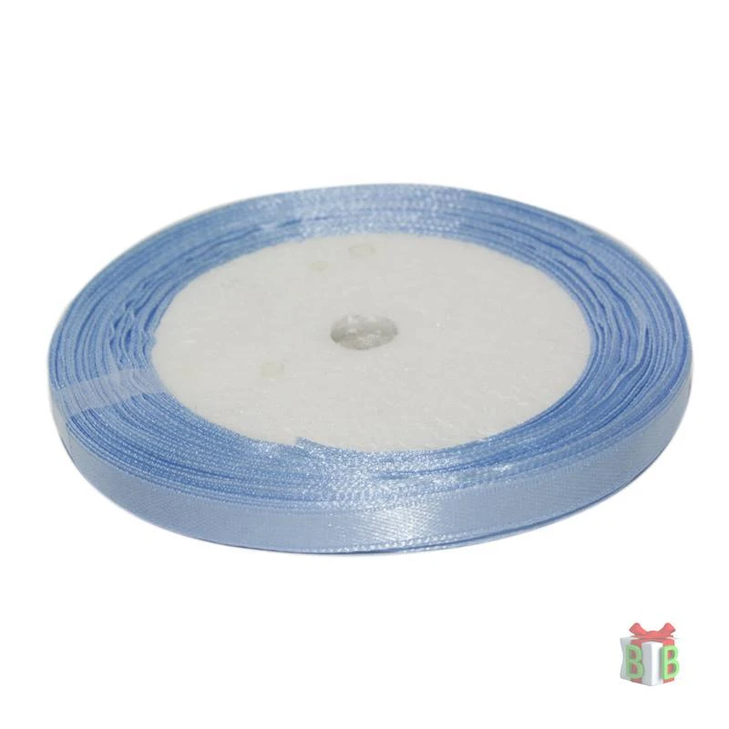 Licht blauw satijn lint 6 mm