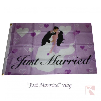 Gevelvlag trouwen "Just Married"