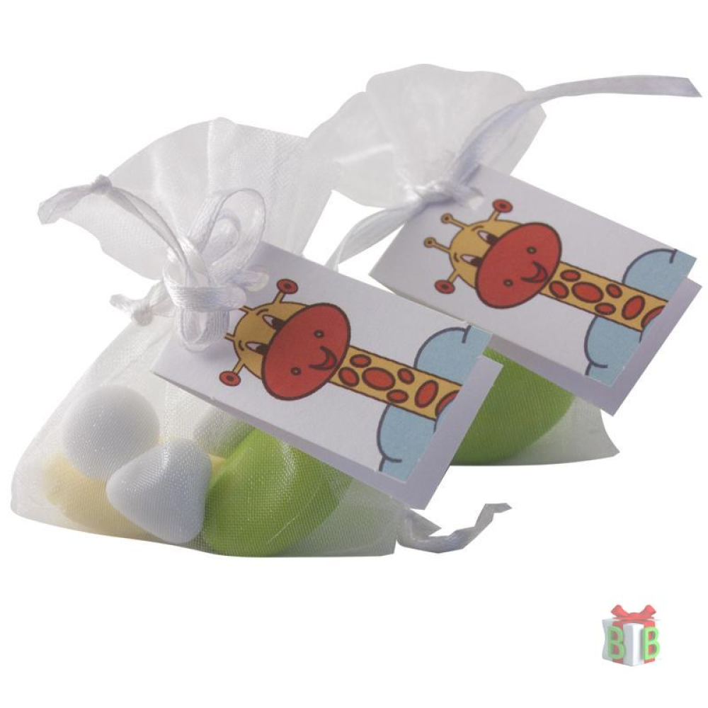 Organza zakje met kaartje Organza zakje met kaartje