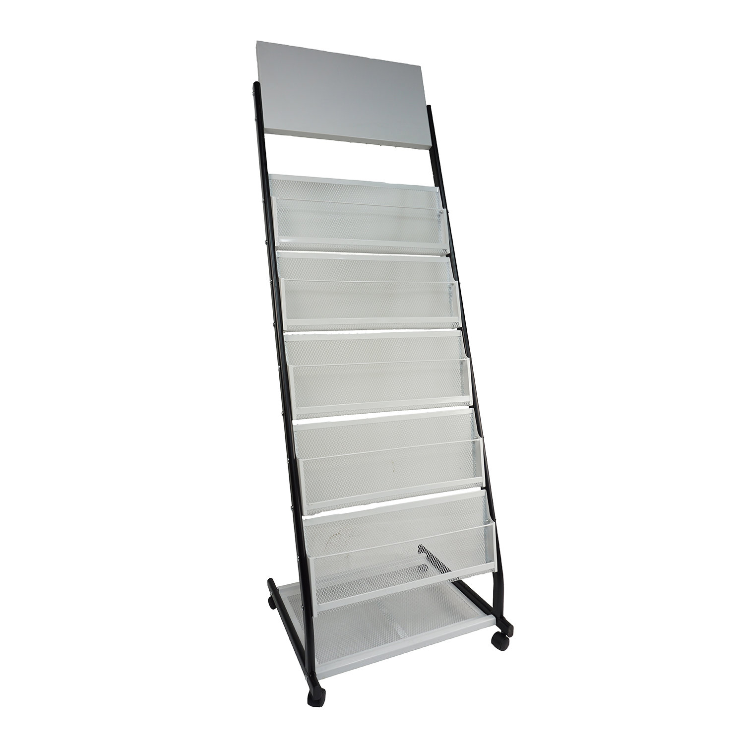 Folderrek 5 houders - wit/zwart