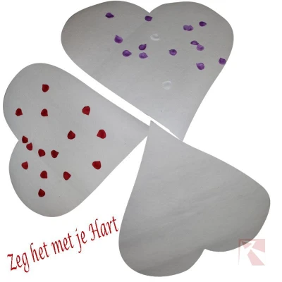 Wit naaldvilt hart als decoratie