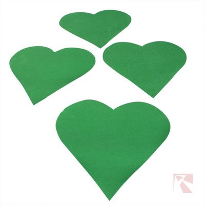 Groene hartjes van naaldvilt