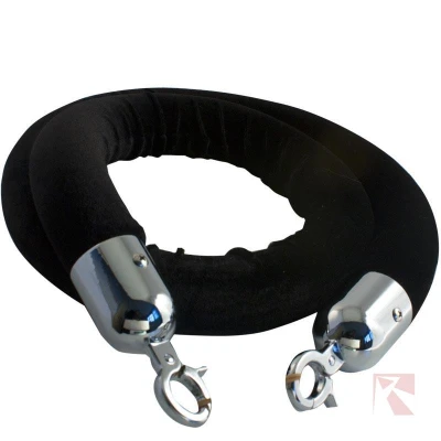 Afzetkoord Zwart - Velours - 40 mm - Chroom haken