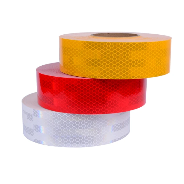 Reflecterende tape geel rood en wit