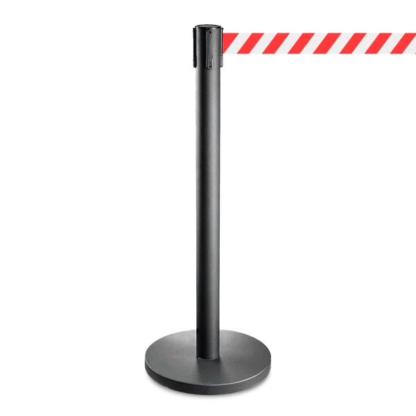 Afzetpaal met rood of wit trekband