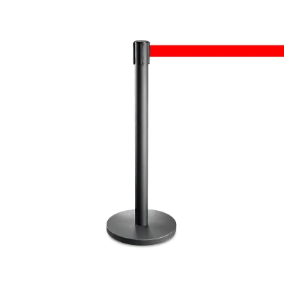 Afzetpaal met rood lint